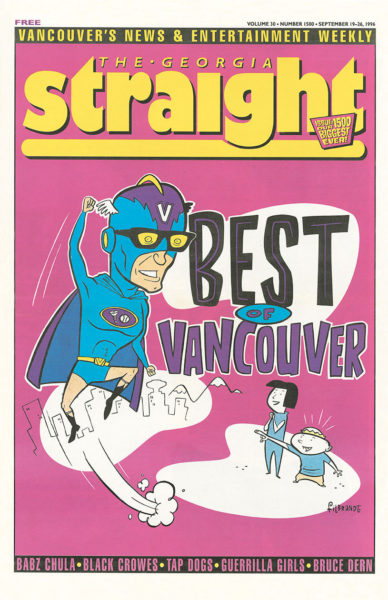 Cover of Georgia Straight featuring inaugural Best of Vancouver 1996