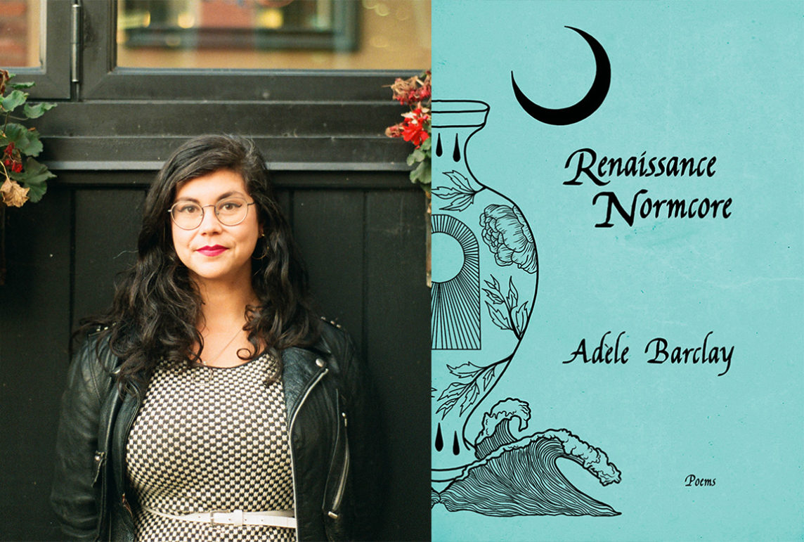 Composite image of author Adele Barclay and the cover of her book Renaissance Normcore