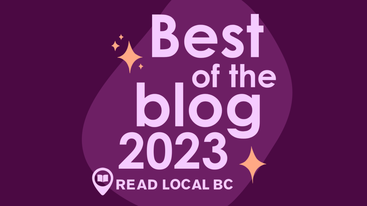 The words "Best of the blog 2023" against a purple backdrop of abstract shapes and sparkles