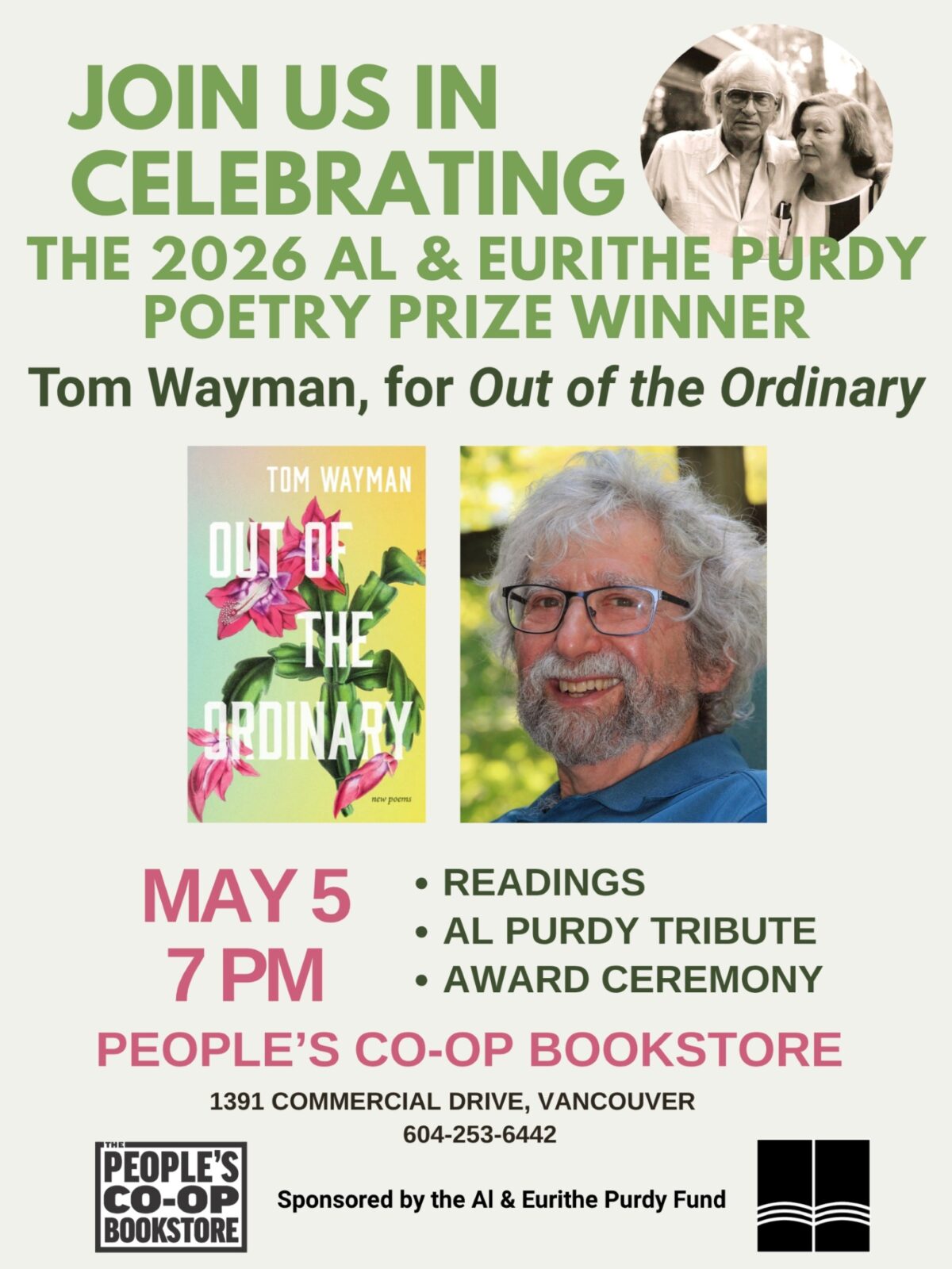 Al and Eurithe Purdy Poetry Prize: Celebrating 2026 winner Tom Wayman